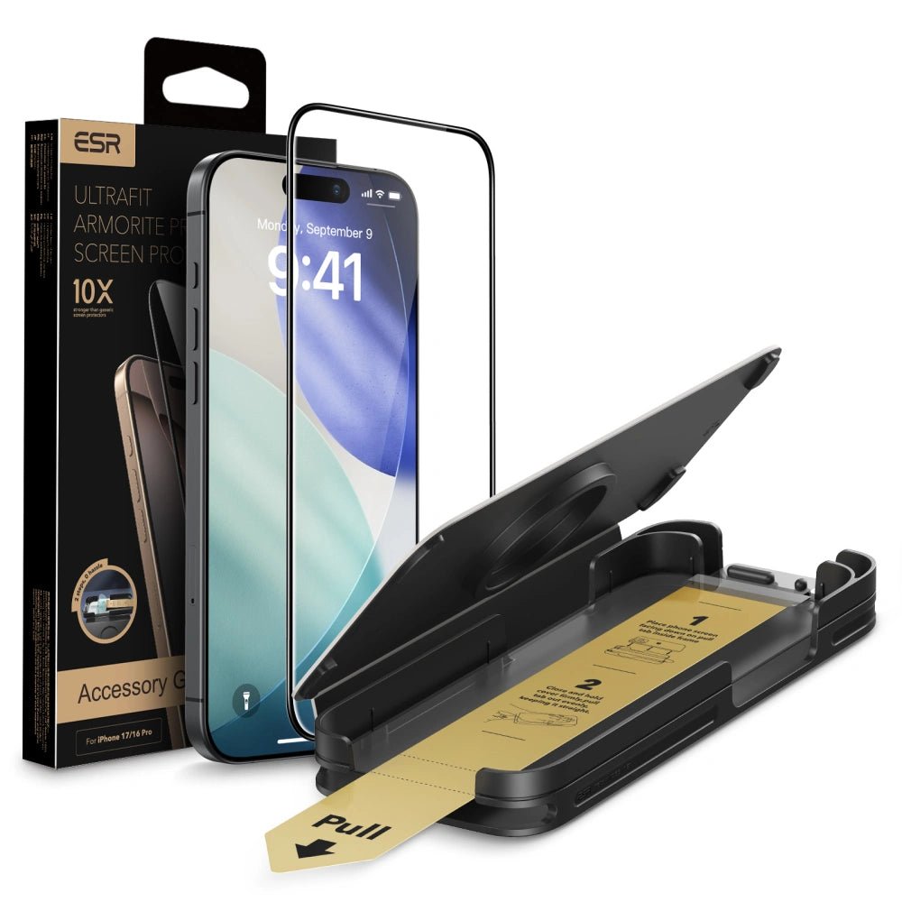 ESR iPhone 16 Pro / iPhone 17 - UltraFit Armorite Pro - Full Screen Αντιχαρακτικό Γυαλί Οθόνης - Black