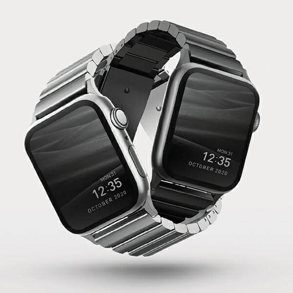 Uniq Λουράκι Apple Watch 2 / 3 / 4 / 5 / 6 / 7 / 8 / 9 / SE / SE 2 / Ultra / Ultra 2 - 42 / 44 / 45 / 49 mm Strova από Ανοξείδωτο Ατσάλι - Midnight Black