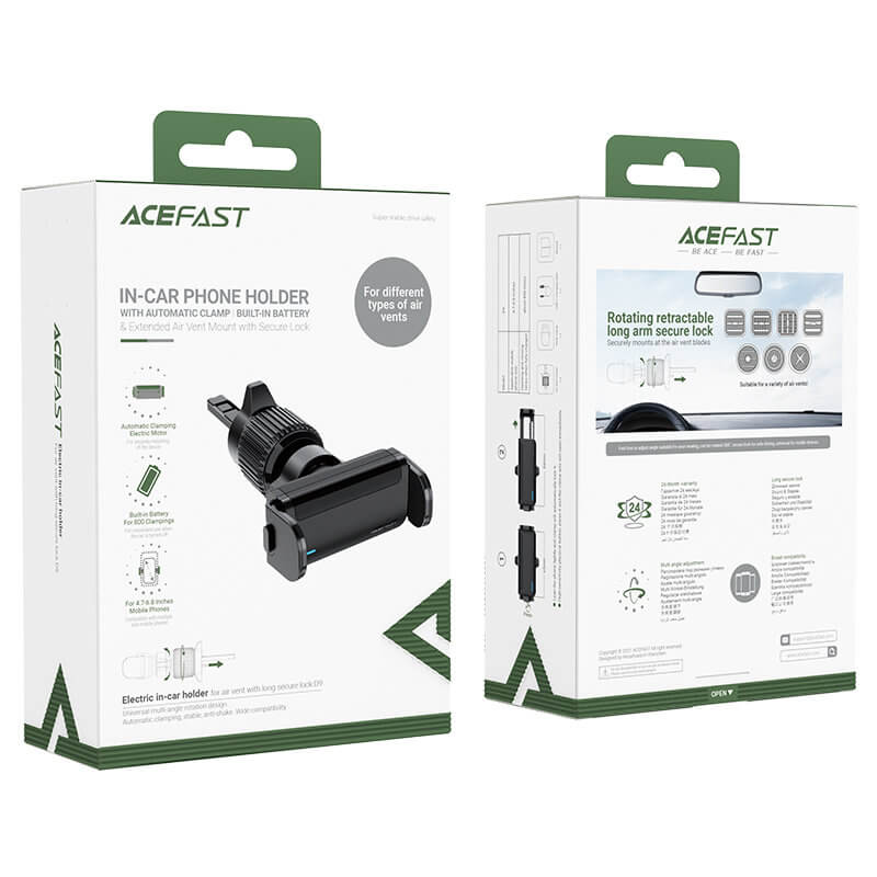 Acefast D9 Automatic Air Vent Mobile Holder - Universal Βάση Αυτοκινήτου Αεραγωγού με Αυτόματα Άγκιστρα - Black