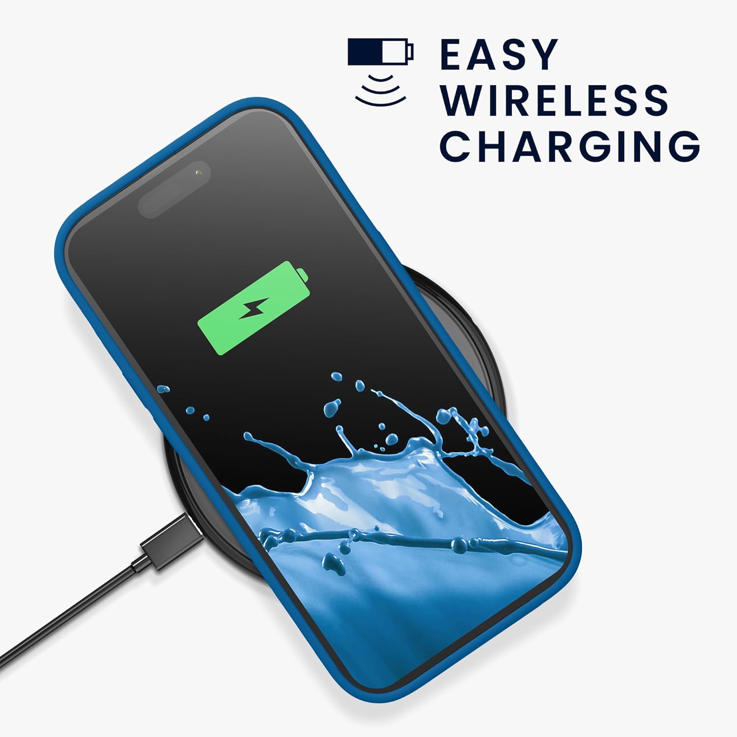 KW iPhone 15 Pro Θήκη Σιλικόνης Rubberized TPU - Blue Reef