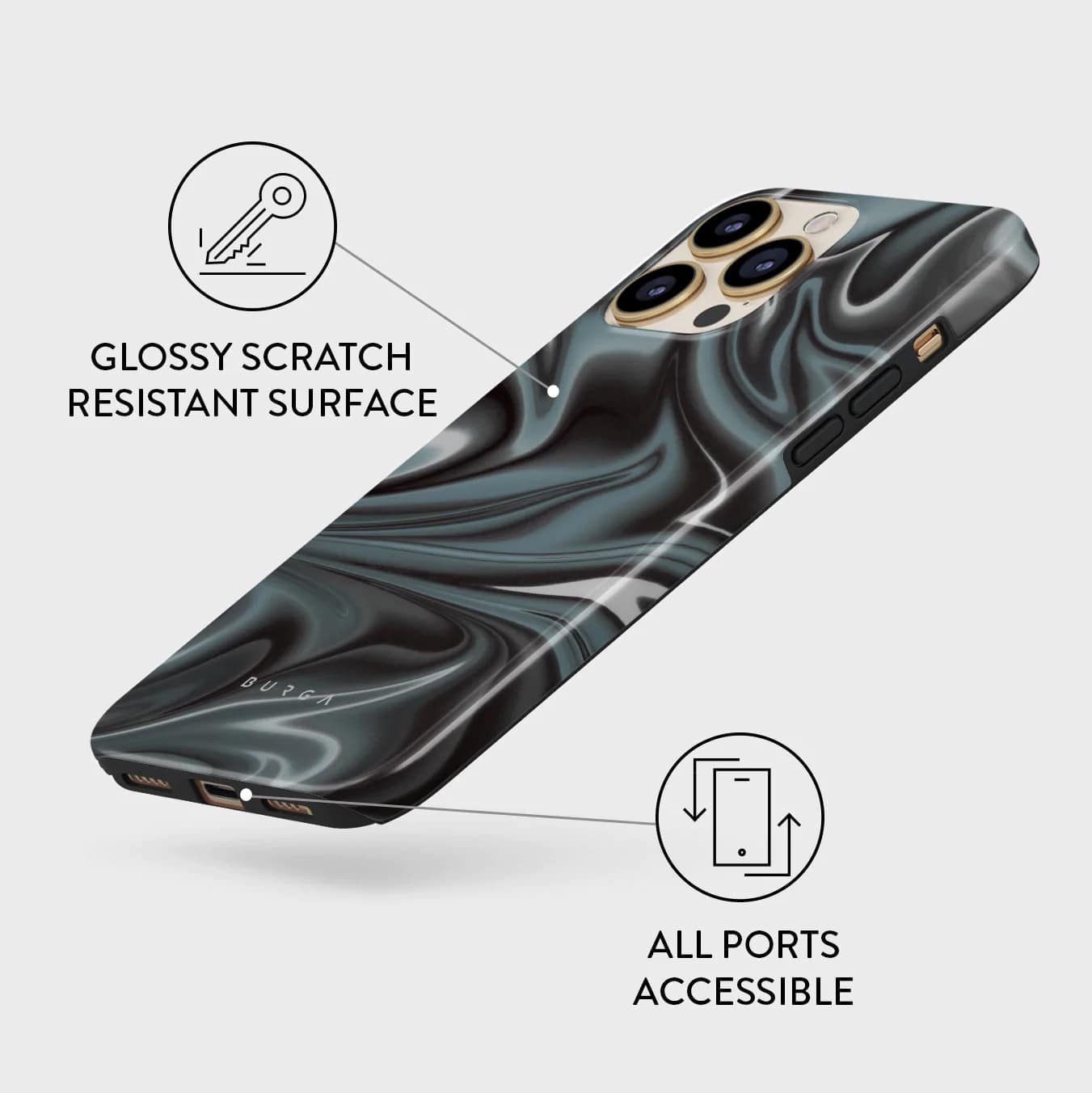 Burga iPhone 13 Pro Fashion Tough Σκληρή Θήκη - Lightning Strike