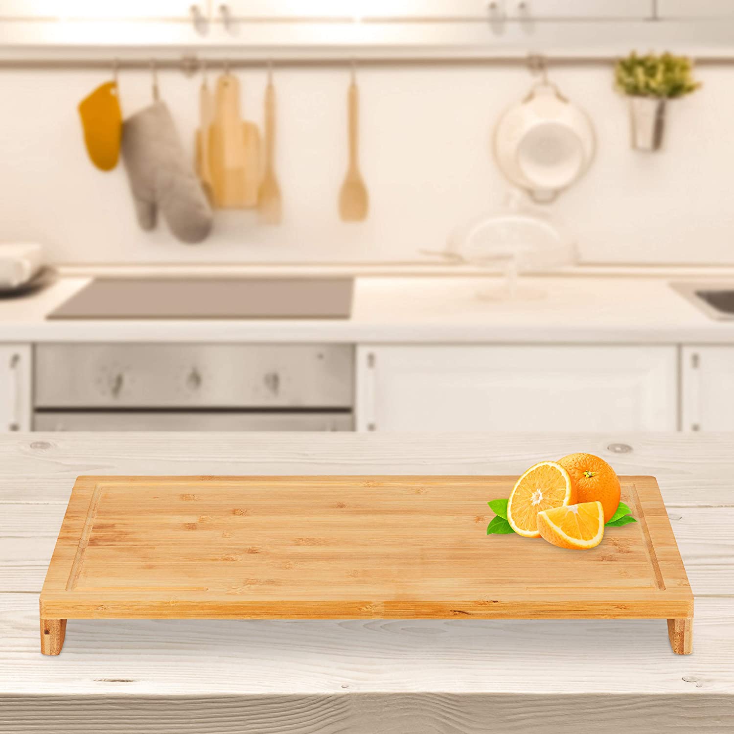 Relaxdays Σετ με 2 Σανίδες Κοπής από Μπαμπού - Natural - 4052025314583