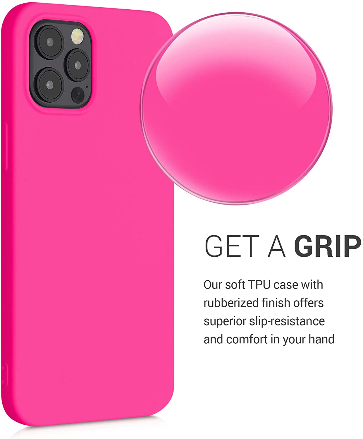 KW iPhone 12 Pro Max Θήκη Σιλικόνης Rubberized TPU - Neon Pink - 52714.77