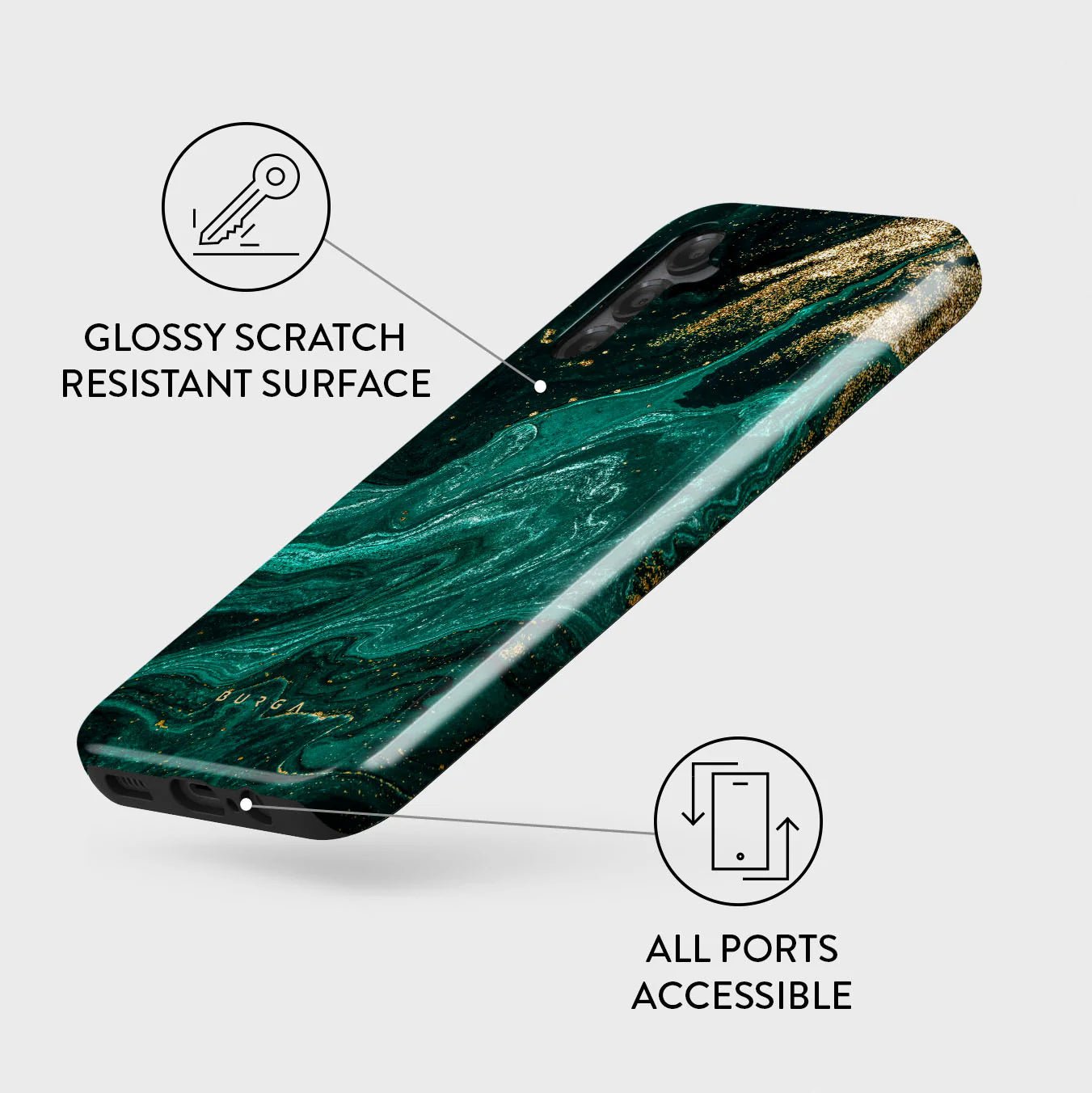 Burga Samsung Galaxy A15 4G / A15 5G Fashion Tough Σκληρή Θήκη - Emerald Pool