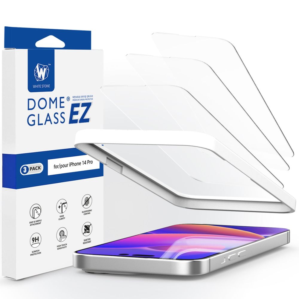 Whitestone iPhone 14 Pro EZ Glass 2.5D 9H Tempered Glass Αντιχαρακτικό Γυαλί Οθόνης - 3 Τεμάχια - Clear