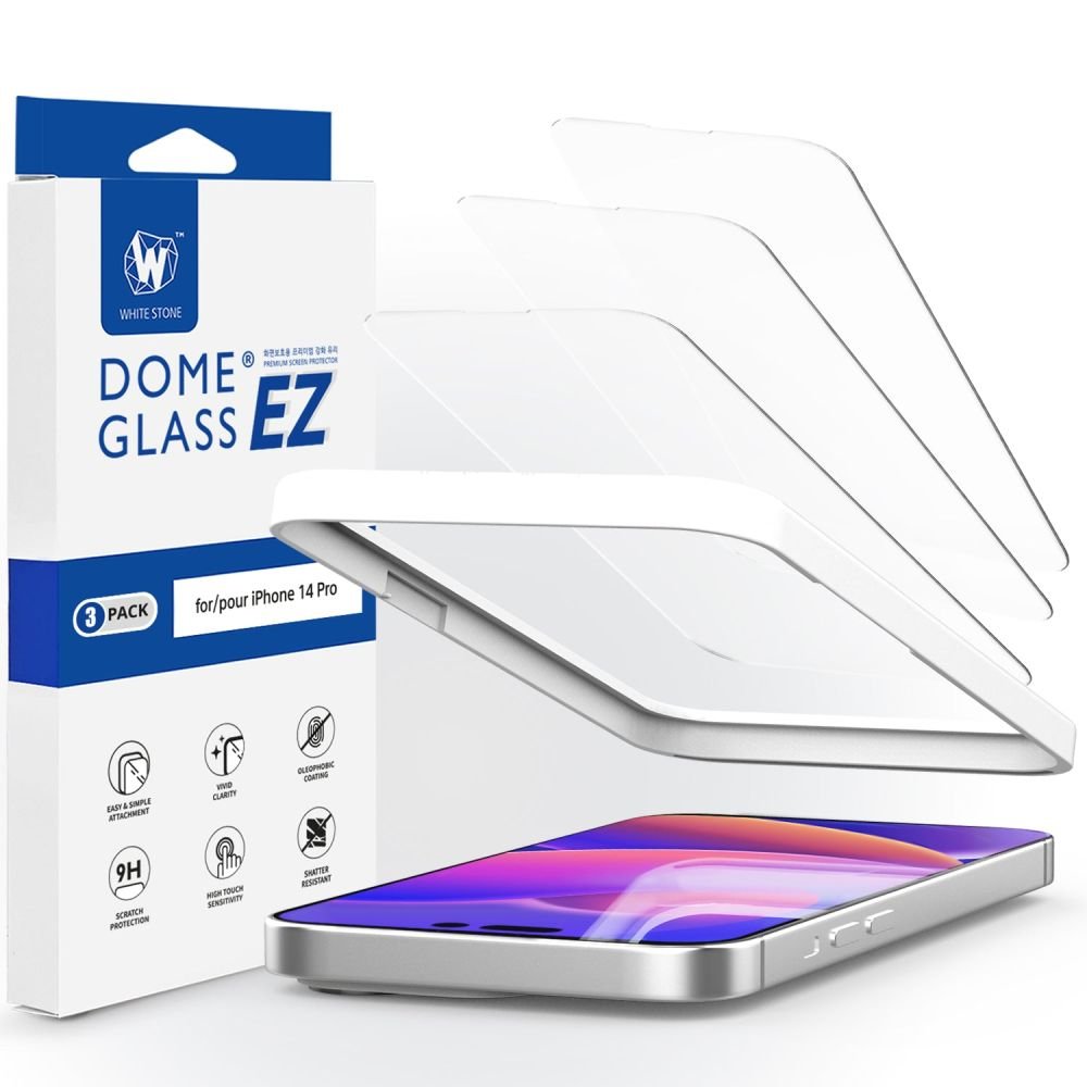 Whitestone iPhone 14 Pro EZ Glass 2.5D 9H Tempered Glass Αντιχαρακτικό Γυαλί Οθόνης - 3 Τεμάχια - Clear