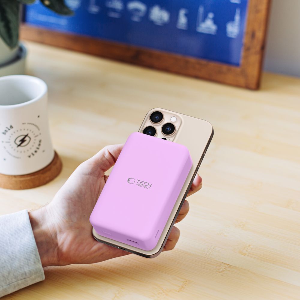 Tech-Protect PB12 Lifemag MagSafe PowerBank Μαγνητικό PowerBank Κινητού 20000 mAh - Lilac