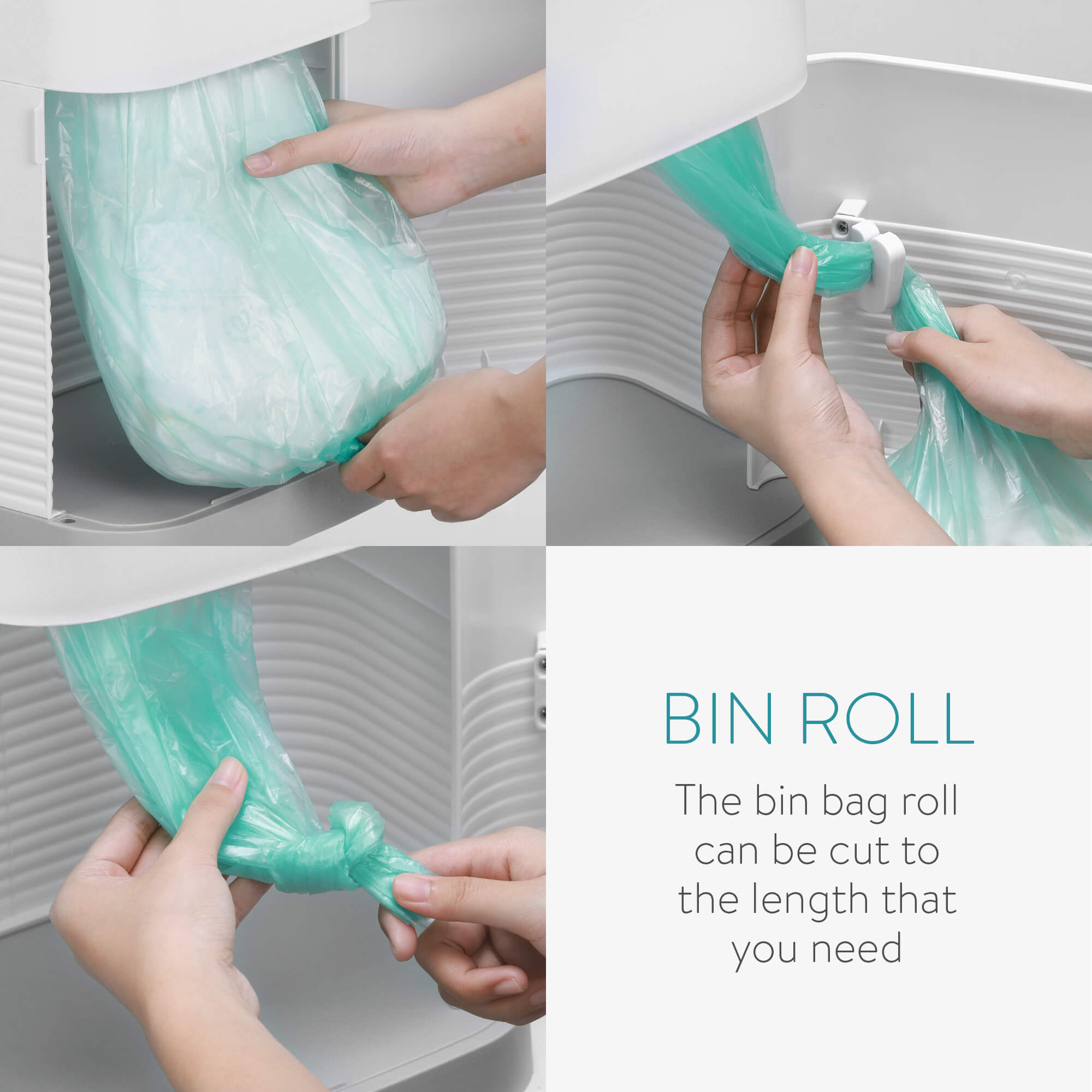 Navaris Κάδος Απόρριψης Πανών Μωρού - 16L - White / Grey - 55637.01