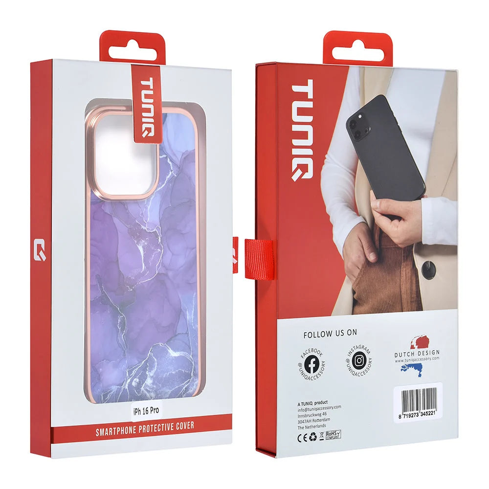 Tuniq iPhone 16 Pro Silicone Θήκη Σιλικόνης - Marble / Purple