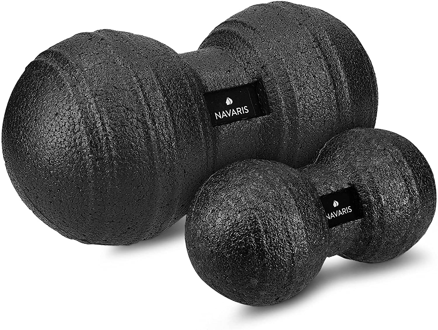 Navaris 2x Peanut Duo Massage Ball - Σετ με 2 Μπάλες Μασάζ - Black - 44055.01