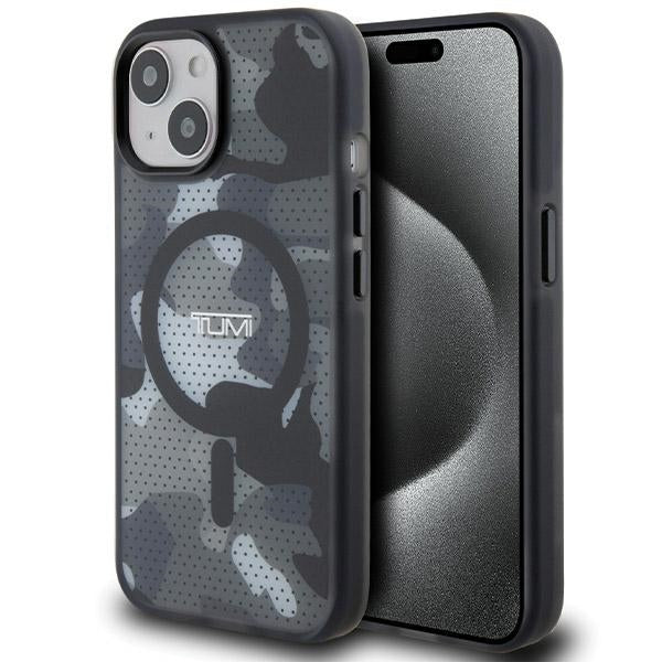 Tumi iPhone 15 Frosted Camo Print MagSafe Σκληρή Θήκη με Πλαίσιο Σιλικόνης και MagSafe - Black - TUHMP15STCAMK
