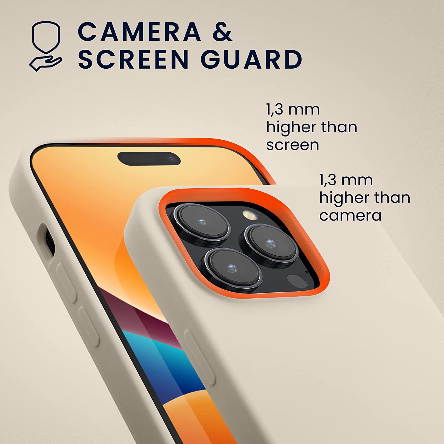 KW iPhone 14 Pro Θήκη Σιλικόνης TPU - Cream - 59073.16