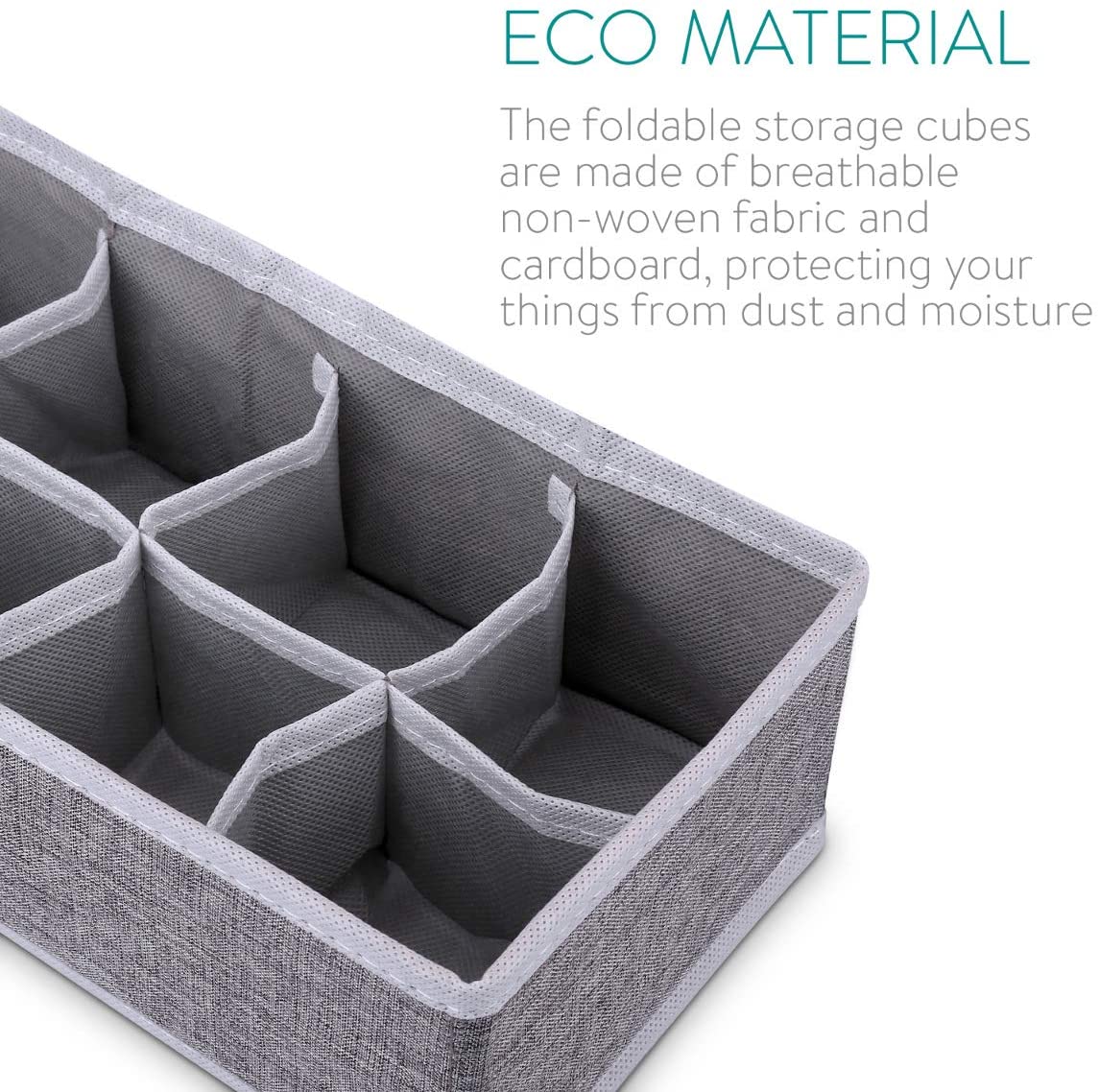 Navaris Σετ με 4 Κουτιά Αποθήκευσης για Συρτάρι - Brown / White - 49051.04