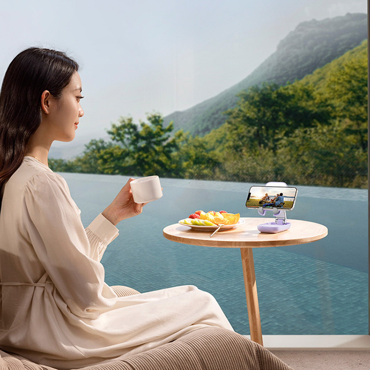 Baseus Seashell Series Ρυθμιζόμενη Βάση Στήριξης Κινητού με Καθρέπτη - Purple - B10551501511-00