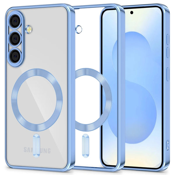 Tech-Protect Samsung Galaxy S25 MagFlex Θήκη Σιλικόνης TPU με MagSafe - Διάφανη / Marine Blue