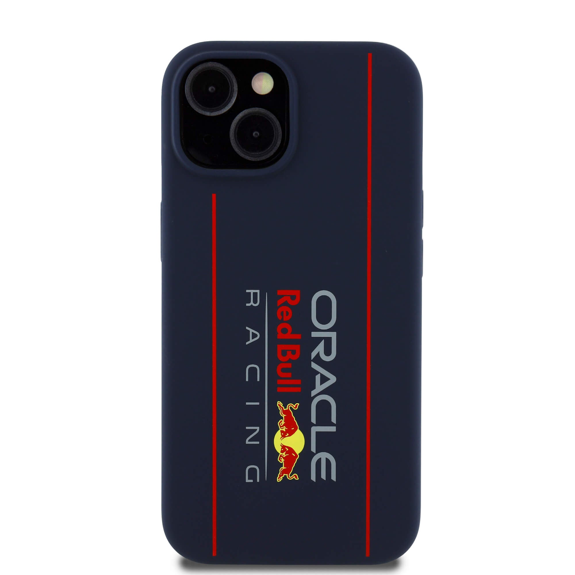 Red Bull iPhone 15 - Silicone Vertical Logo - MagSafe Σκληρή Θήκη με Πλαίσιο Σιλικόνης - Navy - RBHMP15S24SIOLRV