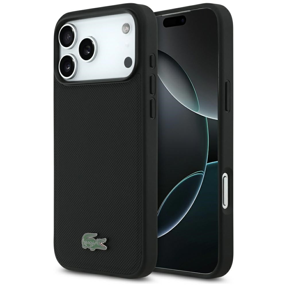 Lacoste iPhone 17 Pro Max - Petit Pique Lacquer Logo MagSafe - Σκληρή Θήκη με Πλαίσιο Σιλικόνης - Black