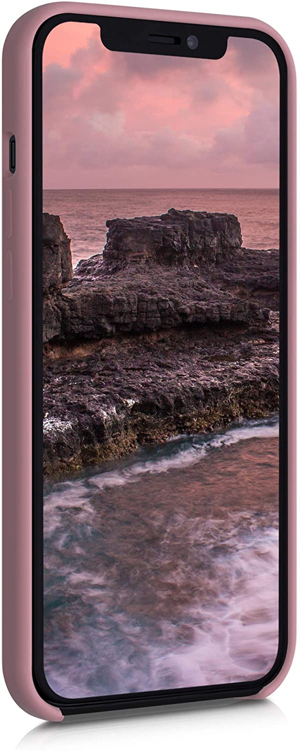 KW iPhone 12 / iPhone 12 Pro Θήκη Σιλικόνης Rubber TPU - Rose Tan - 52641.193