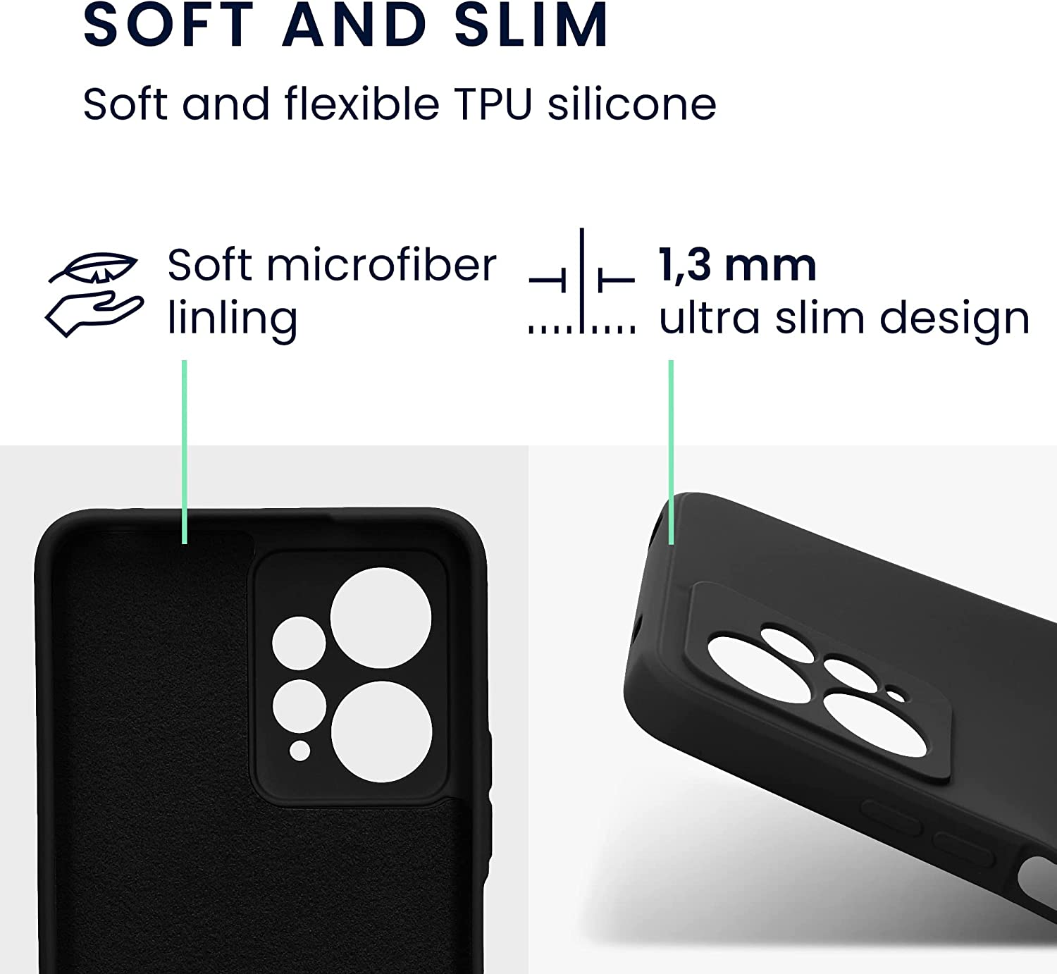 KW Xiaomi Redmi Note 12 4G Θήκη Σιλικόνης Rubberized TPU - Black - 61170.01