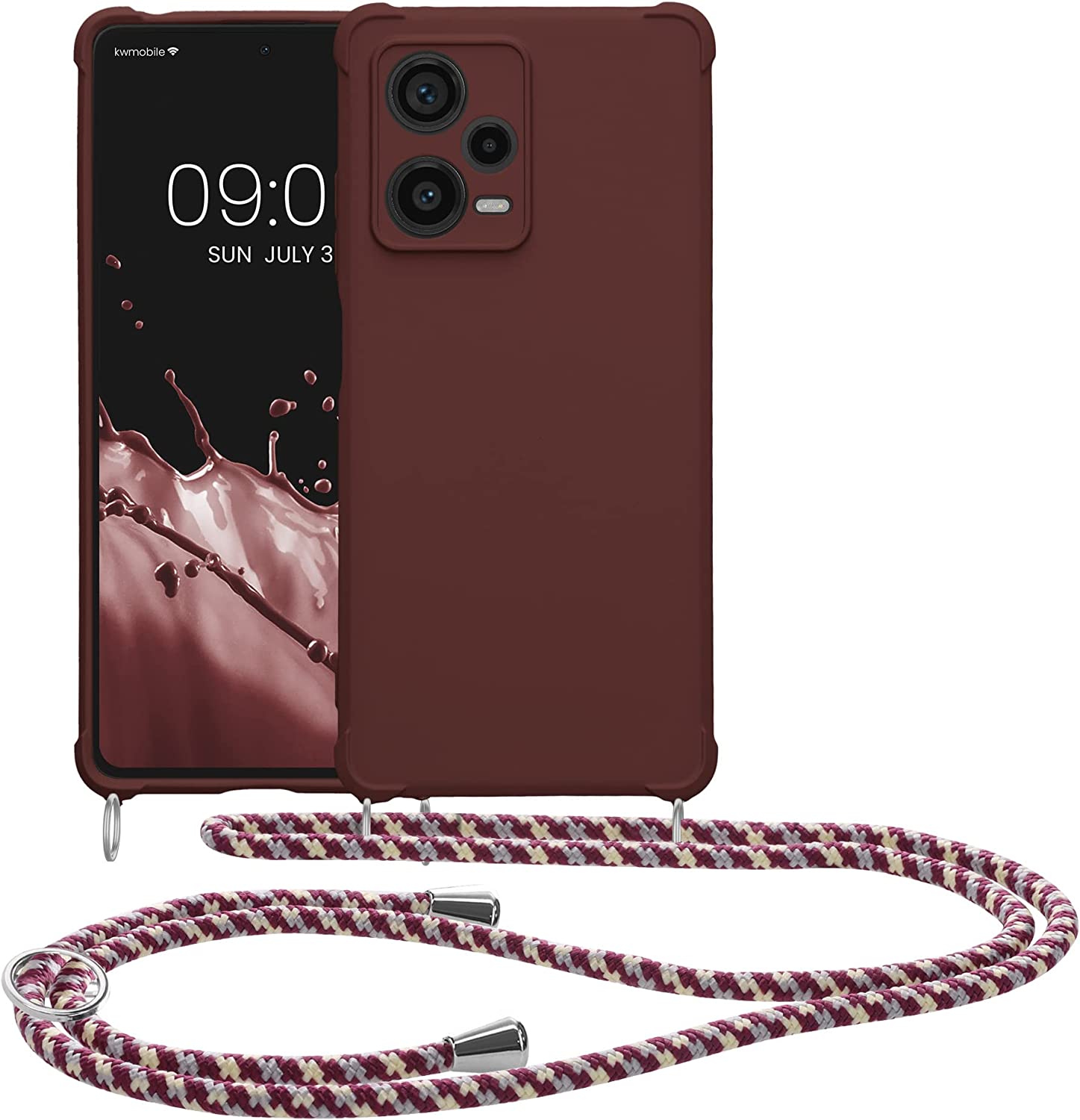 KW Xiaomi Redmi Note 12 Pro+ Θήκη Σιλικόνης TPU με Λουράκι - Bordeaux Violet - 60720.187
