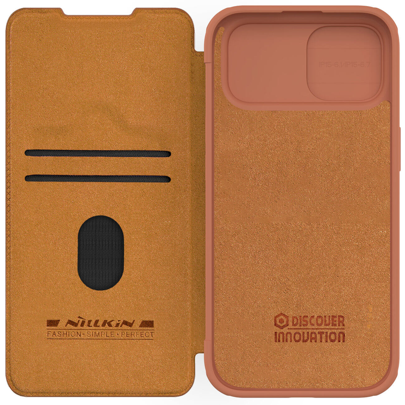Nillkin iPhone 15 Qin Pro Leather Θήκη Βιβλίο με Κάλυμμα για την Κάμερα - Brown