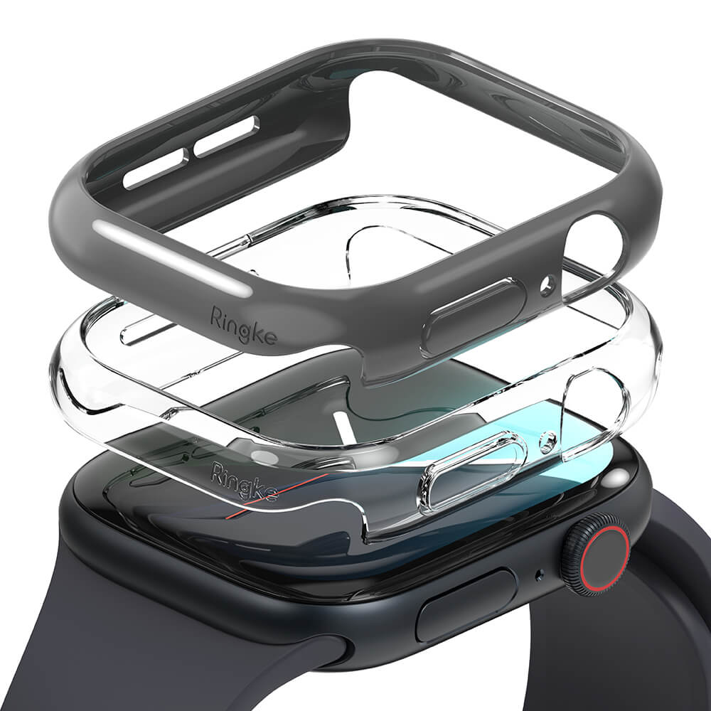 Ringke Θήκη Apple Watch 10/11 - 46mm Slim - 2 Τεμάχια - Διάφανη - Dark Gray / Διάφανη