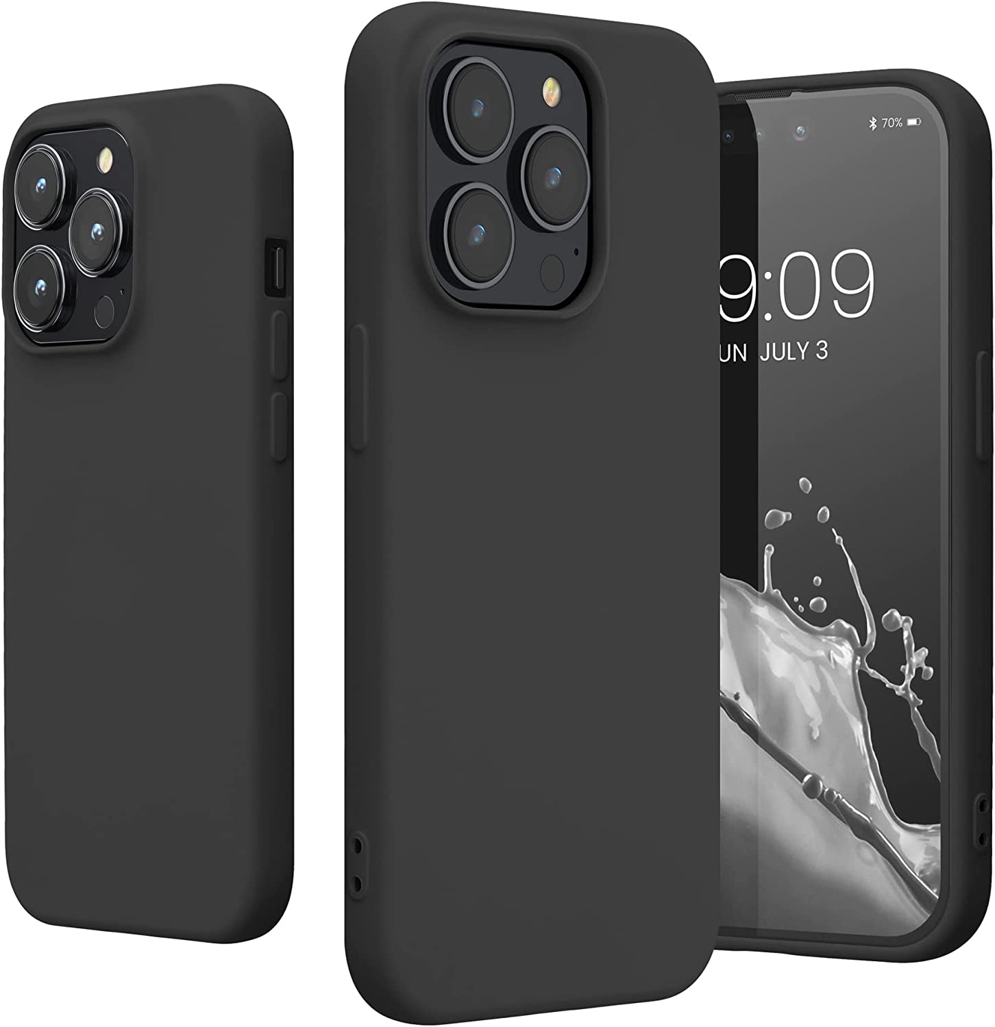 KW iPhone 14 Pro Θήκη Σιλικόνης Rubberized TPU - Black Matte - 59081.47