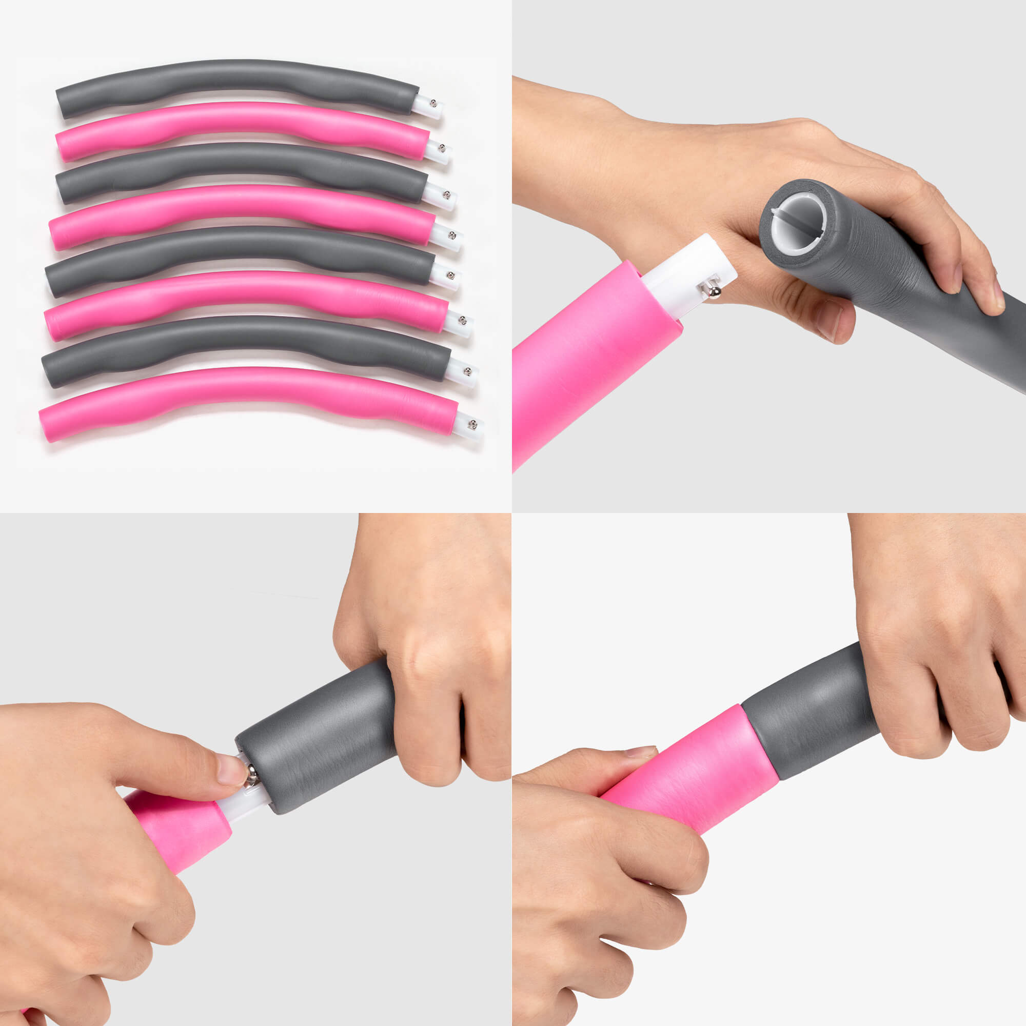 Navaris Σετ Hula Hoop - Pink / Black - 54992.01.08