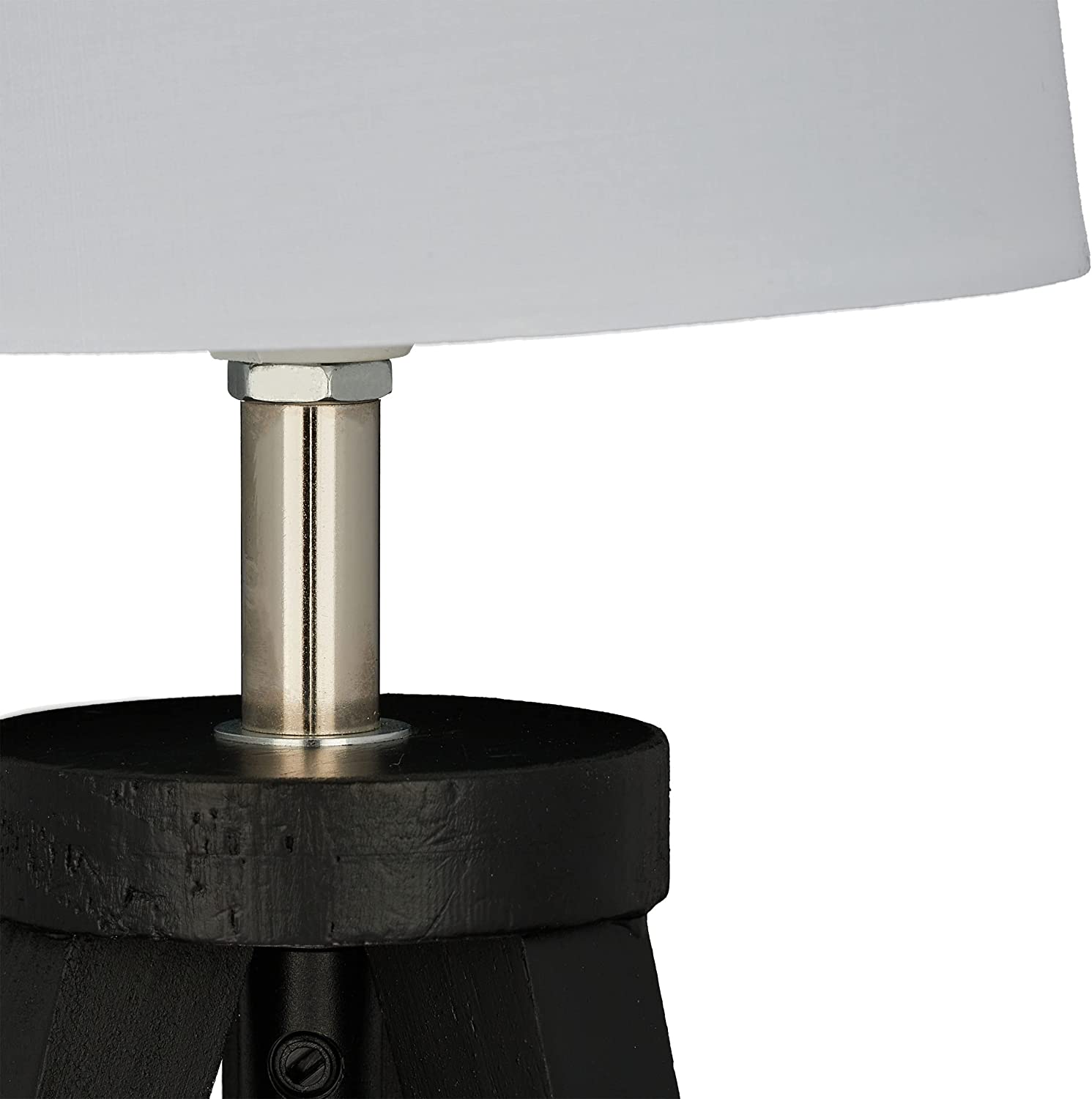 Relaxdays Φωτιστικό Τρίποδο από Φυσικό Ξύλο - Black / White - 4052025413491