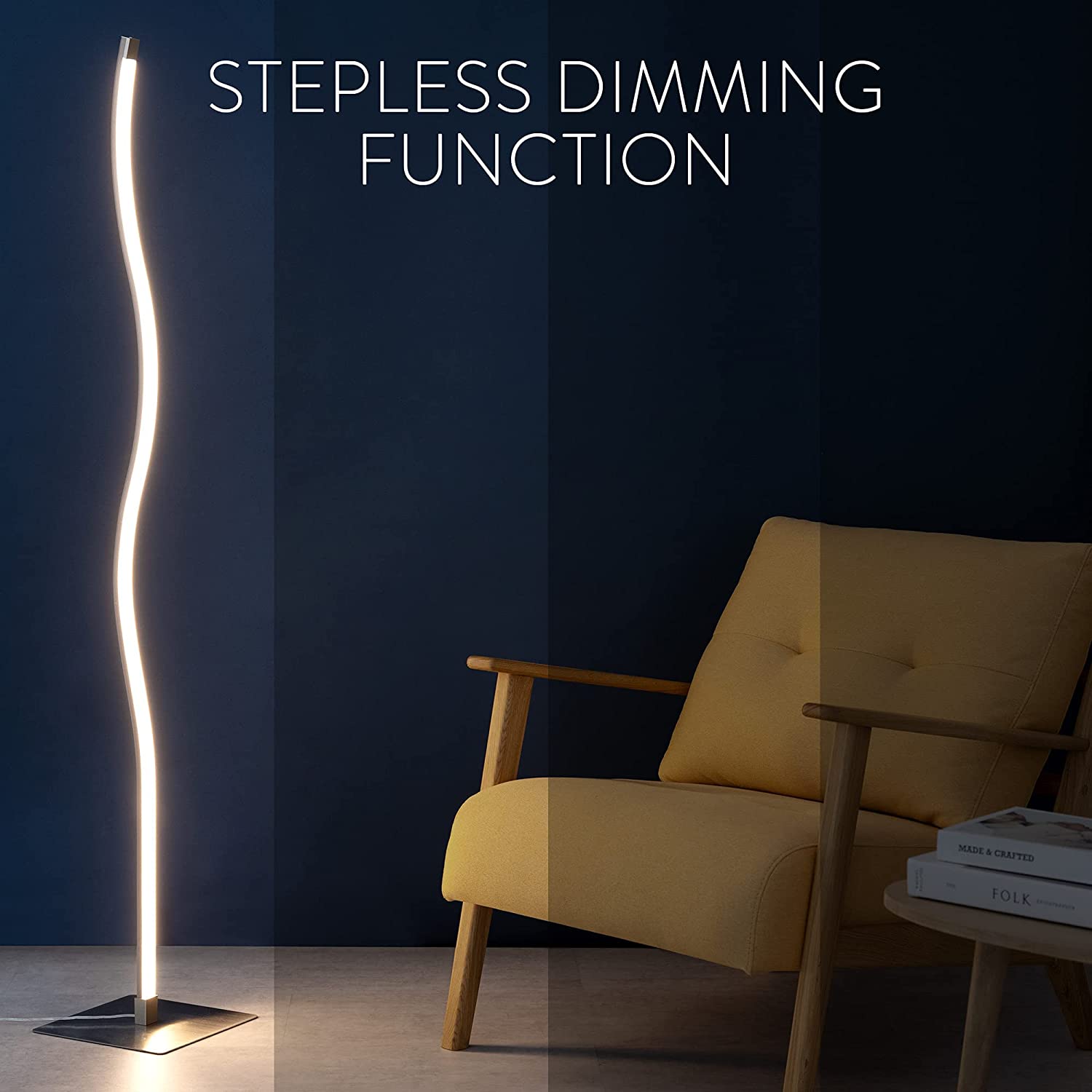 Navaris LED Floor Lamp Φωτιστικό Δαπέδου με Φωτισμό LED - Silver - 54183.35.31