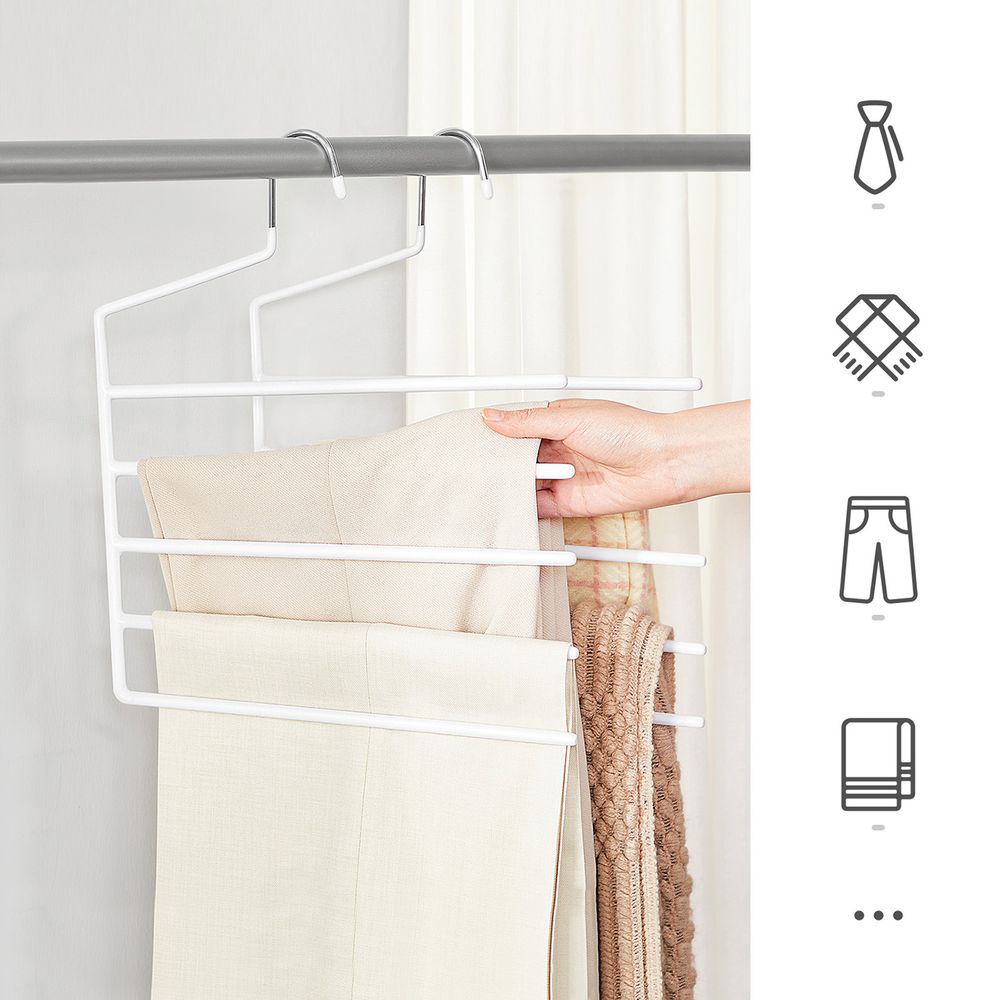 Songmics Σετ με 4 Κρεμάστρες Παντελονιών - White - CRI034W02