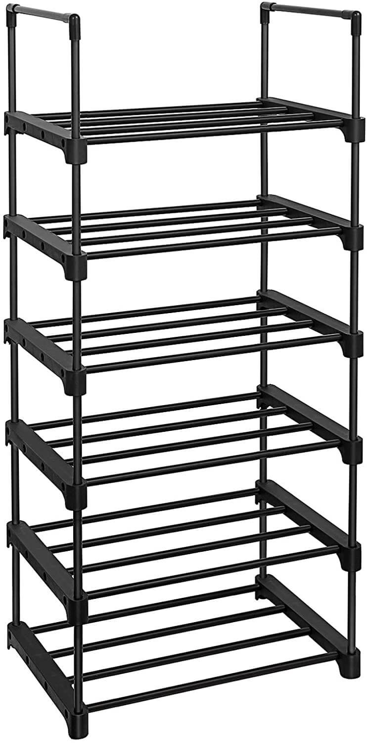 Songmics Μεταλλική Παπουτσοθήκη με 6 Ράφια - Black - LSA23BK