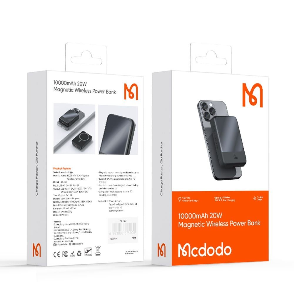 Mcdodo Ασύρματο MagSafe PowerBank 10000mAh 20W με Θύρα Type - C - Ambilight Series MC - 4261 - Black