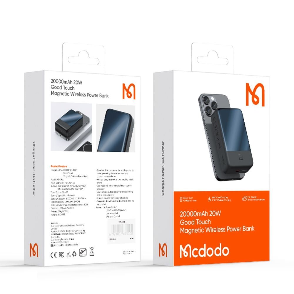 Mcdodo Ασύρματο MagSafe PowerBank 20000mAh με Θύρα Type-C 20W - Ambilight Series MC-5021 - Black