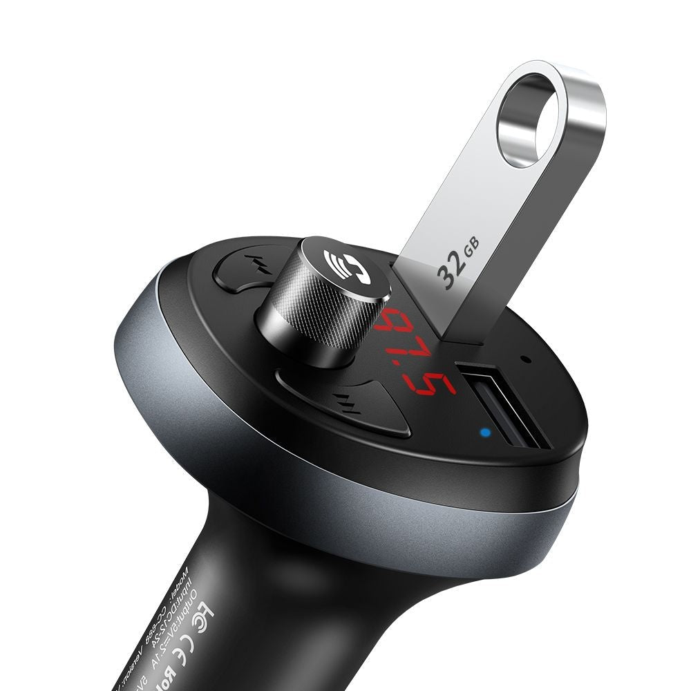 Mcdodo FM Transmitter για Αναπαραγωγή Μουσικής / Κλήσεις / Φόρτιση Κινητών στο Αυτοκίνητο - CC - 6880 - Black