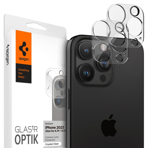 Spigen iPhone 14 Pro / 14 Pro Max / 15 Pro / 15 Pro Max / 16 Pro / 16 Pro Max Aparatu Optik.TR Αντιχαρακτικό Γυαλί για την Κάμερα - 2 Τεμάχια - Διάφανο