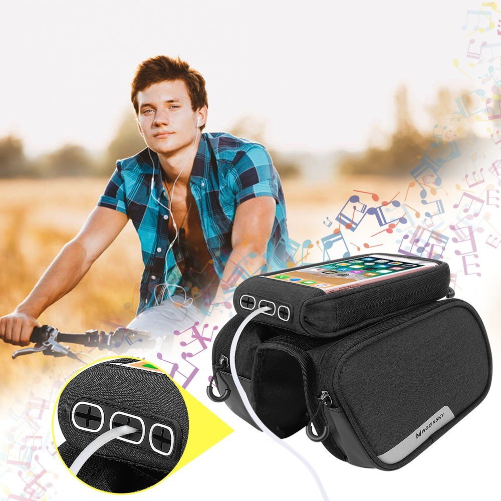 Wozinsky Bike Front Storage Bag - Universal Τσάντα Αποθήκευσης για Ποδήλατο 1,5L - Black - WBB7BK