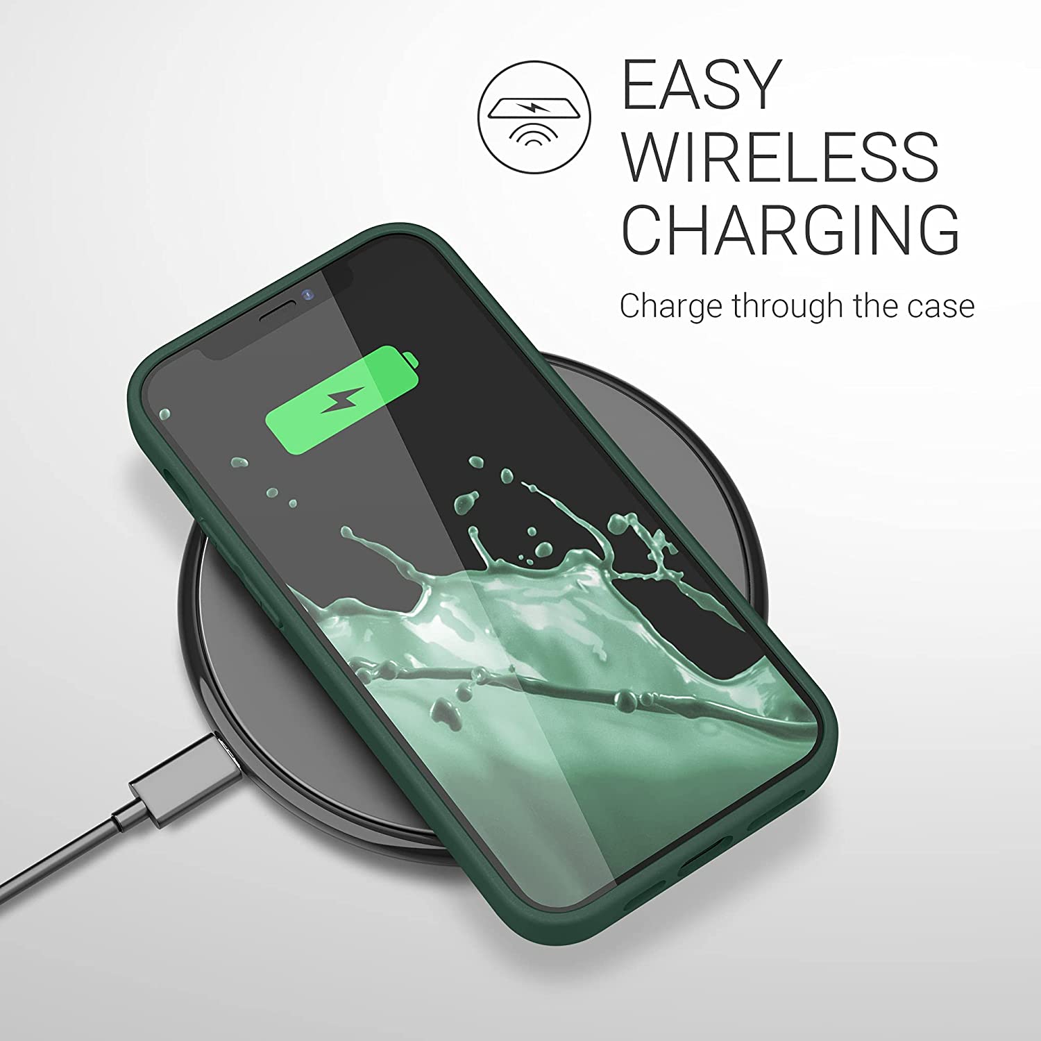 KW iPhone 12 / iPhone 12 Pro Θήκη Σιλικόνης TPU - Moss Green - 53938.169