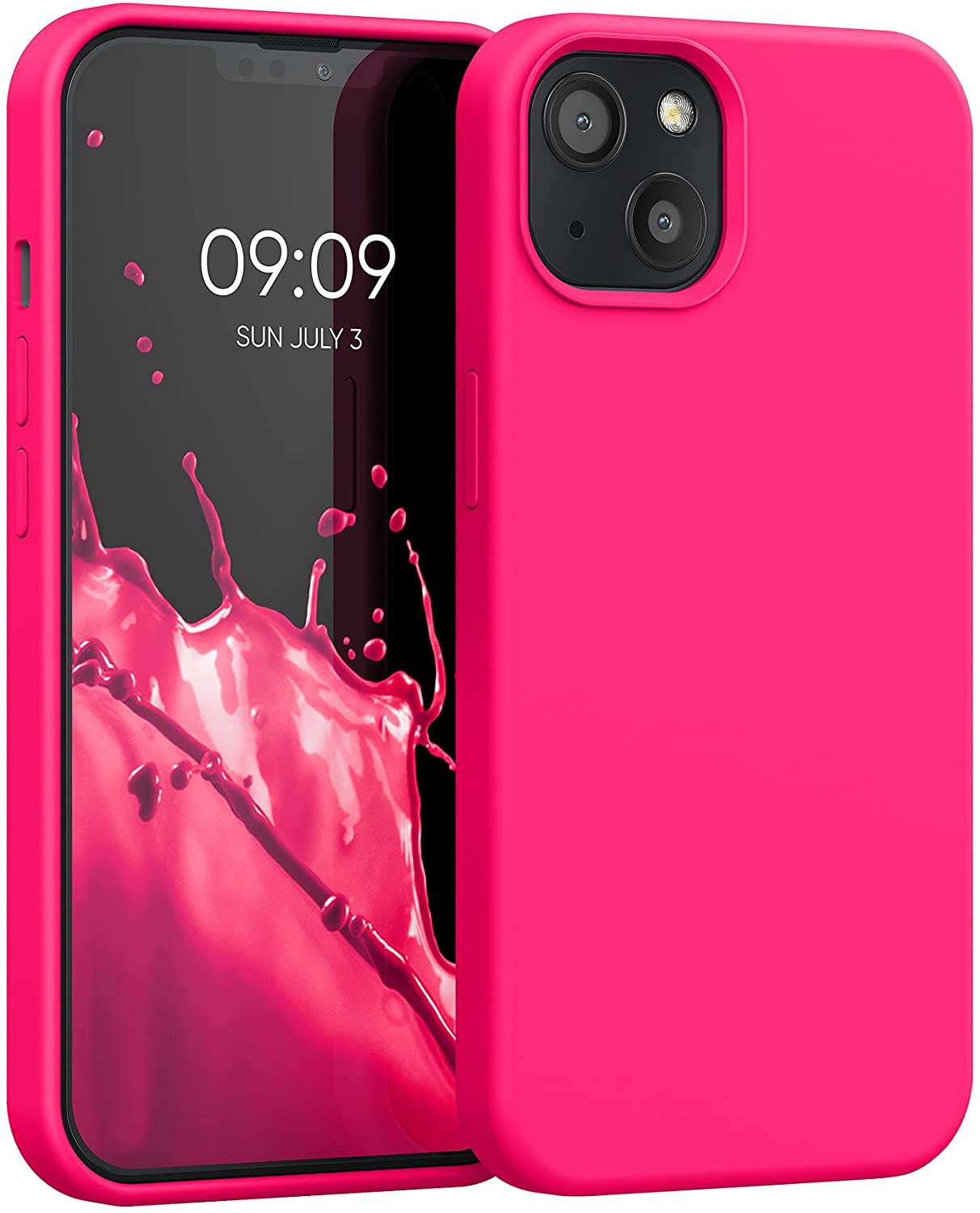 KW iPhone 13 Θήκη Σιλικόνης Rubberized TPU - Neon Pink - 55878.77