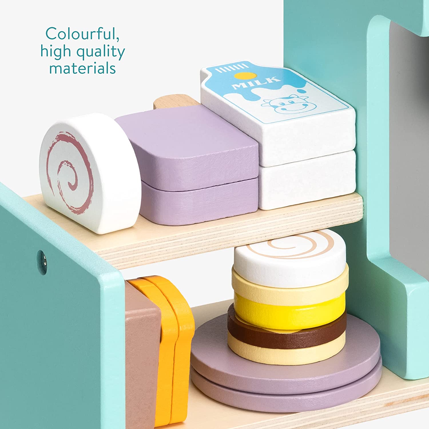 Navaris Ξύλινο Παιχνίδι Kαφετιέρα για Παιδιά - Green / Multicolor - 56389.01