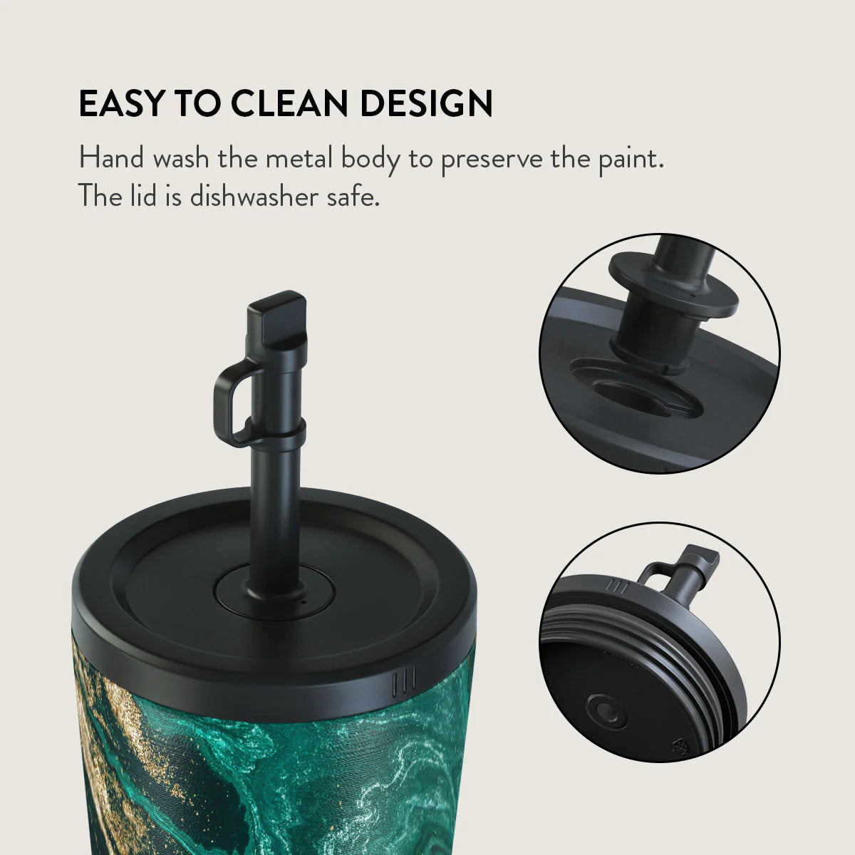 Burga Κούπα θερμός από Ανοξείδωτο Ατσάλι με καλαμάκι - 700ml - Emerald Pool