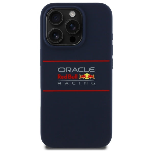 Red Bull iPhone 16 Pro Max - Silicone Horizontal Logo - MagSafe Σκληρή Θήκη με Πλαίσιο Σιλικόνης - Navy - RBHMP16X24SIHSRV