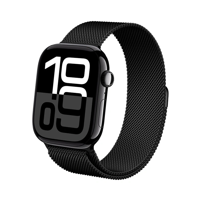 Crong Λουράκι Apple Watch 4/5/6/7/8/9/10/11 - SE (1/2/3) - ULTRA (1/2/3) - 44/45/46/49mm από Ανοξείδωτο Ατσάλι - Milano Steel - Black