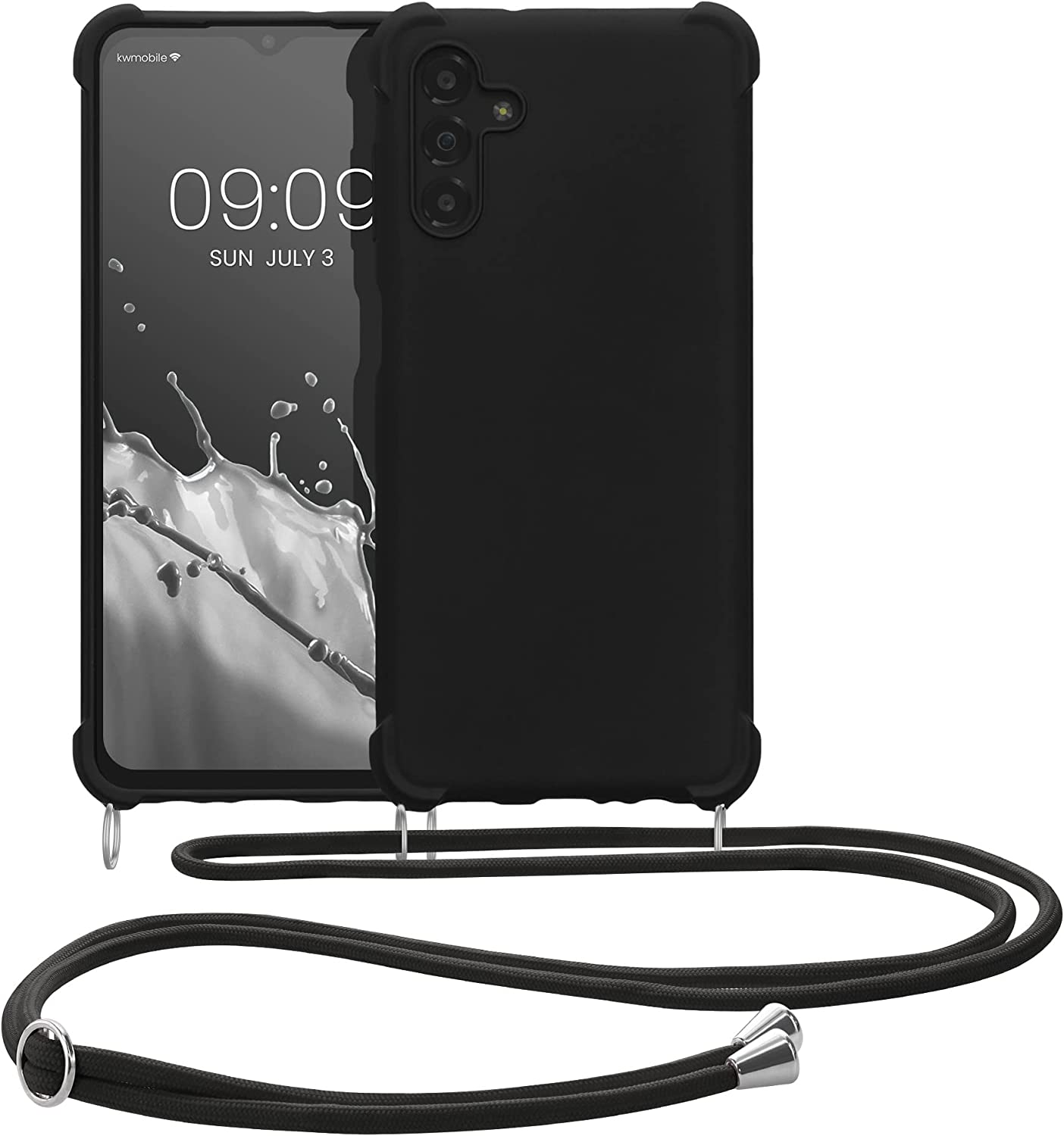 KW Samsung Galaxy A13 5G Θήκη Σιλικόνης TPU με Λουράκι - Black - 59959.01