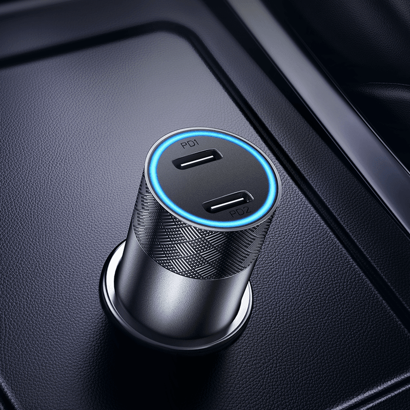Joyroom JR - CL13 Car Charger Φορτιστής Κινητών στο Αυτοκίνητο με 2 Θύρες USB PD 50W - Gray