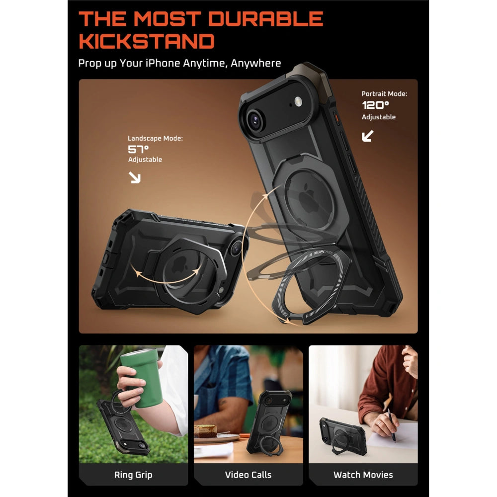 Supcase iPhone Air - UB Grip Mag - Σκληρή Θήκη με MagSafe και Stand - Black