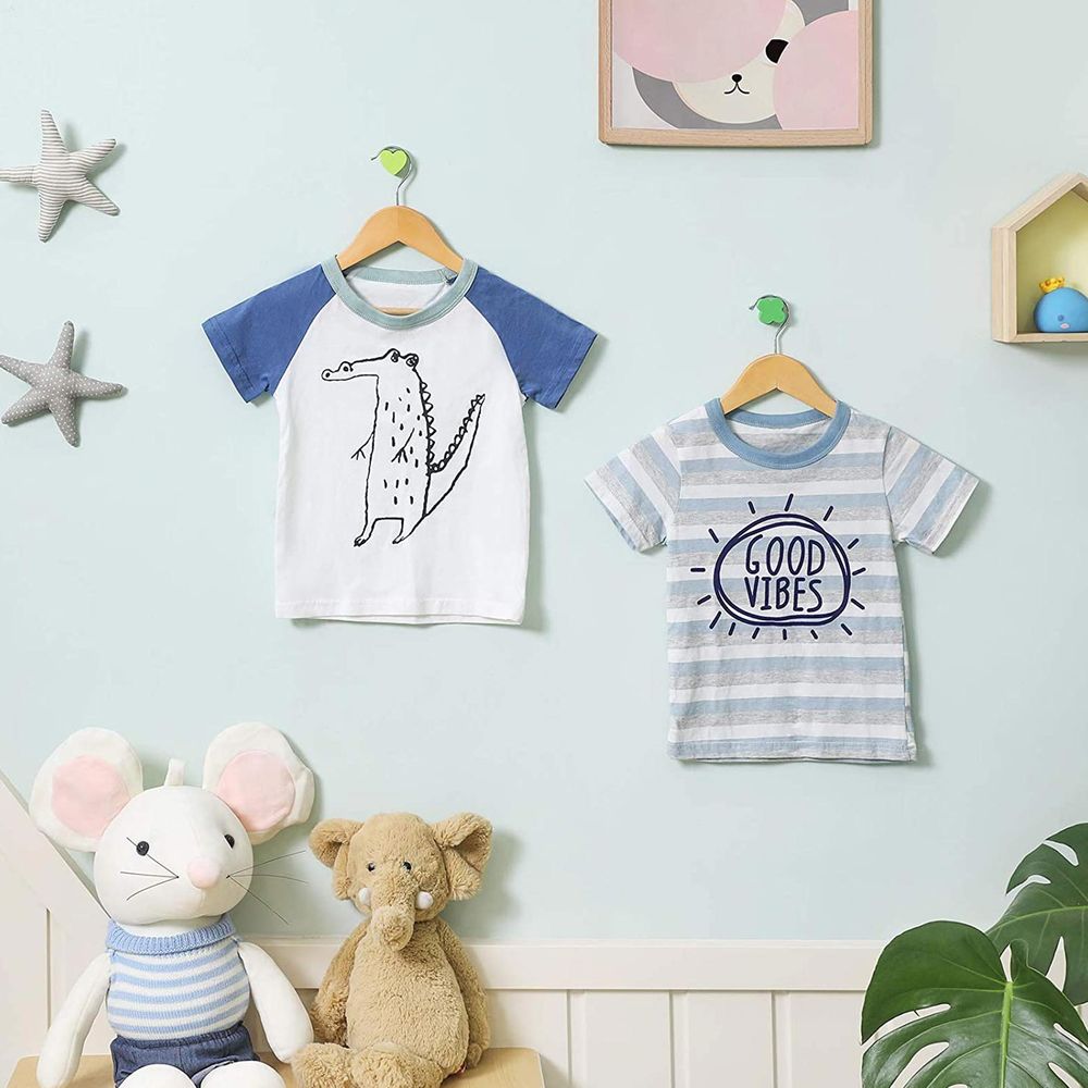 Songmics Σετ με 10 Παιδικές Ξύλινες Κρεμάστρες Ρούχων - 35 x 20 cm - Natural - CRW006N01