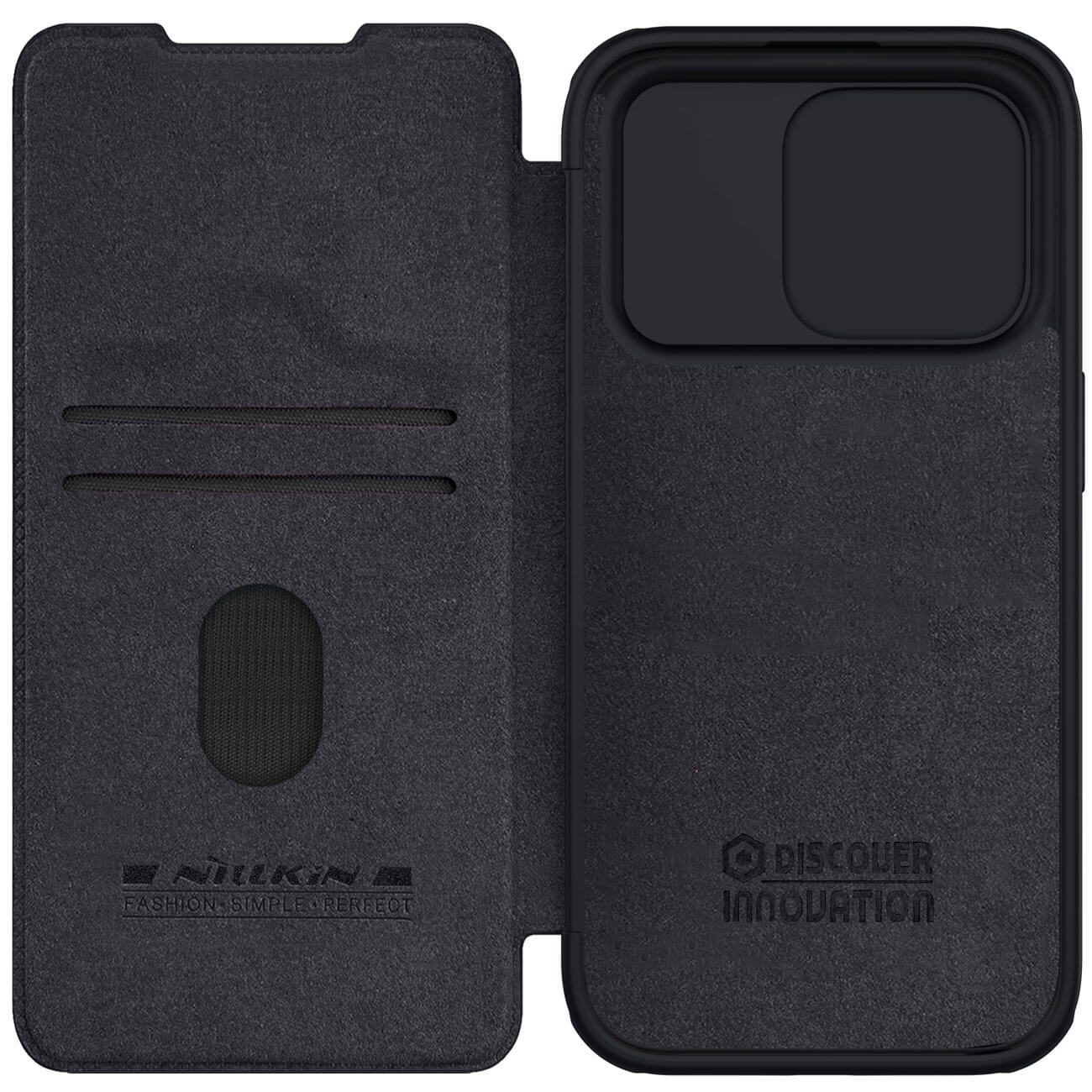 Nillkin iPhone 15 Pro Qin Pro Leather Θήκη Βιβλίο με Κάλυμμα για την Κάμερα - Black