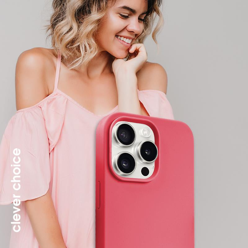 Crong iPhone 15 Pro Max Color Cover Magnetic - Θήκη Σιλικόνης με MagSafe - Pink