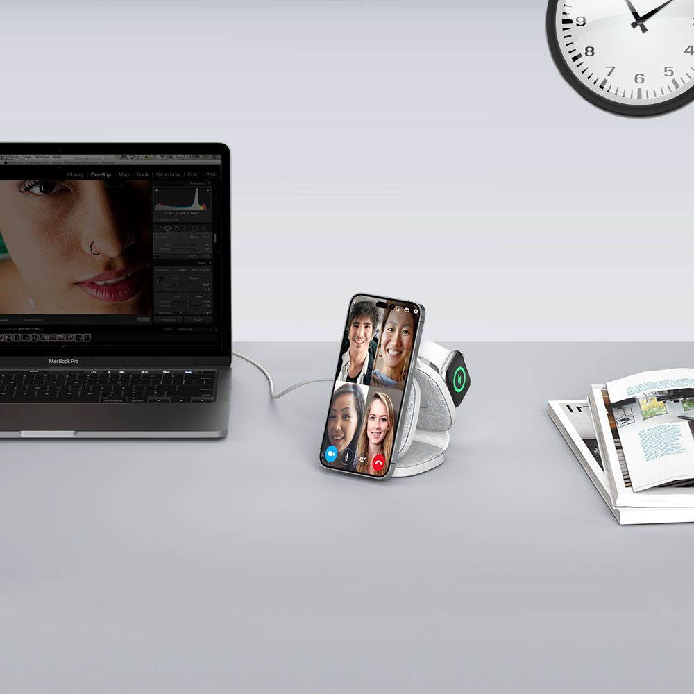 Tech-Protect QI15W-A32 3in1 Ασύρματος Μαγνητικός Φορτιστής MagSafe - Grey